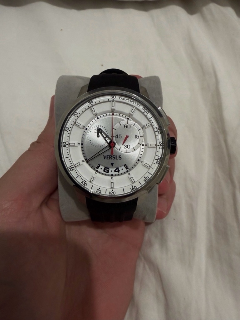 Versus Versace Silver And Black Men's Chronograph Watch